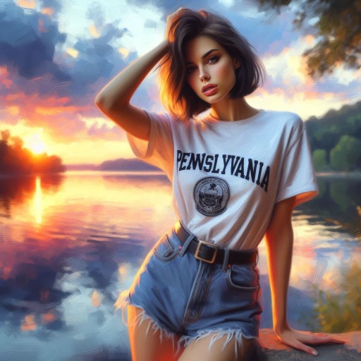 Pennsylvania Lake T-Shirt And Denim Art Collection